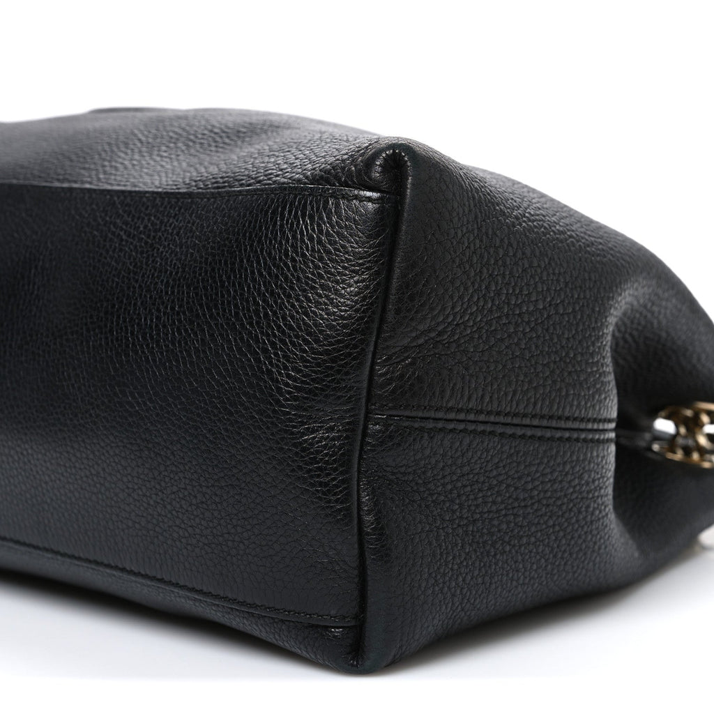 Gucci Pebbled Calfskin Medium Soho Chain Shoulder Bag Black