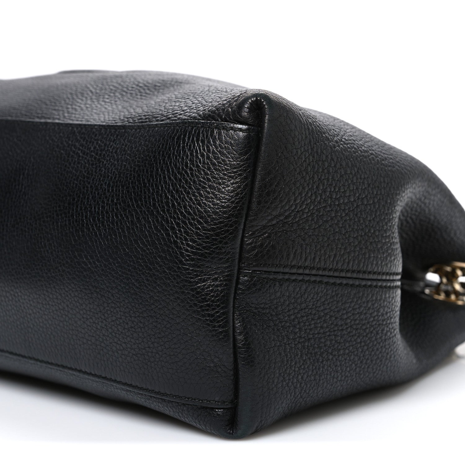 Gucci Pebbled Calfskin Medium Soho Chain Shoulder Bag Black