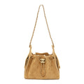 Chanel Suede Quilted Mini Chanel 25 Handbag Beige