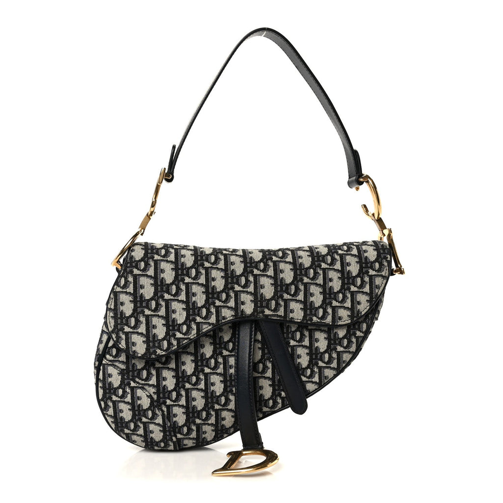 Christian Dior Oblique Saddle Bag Blue