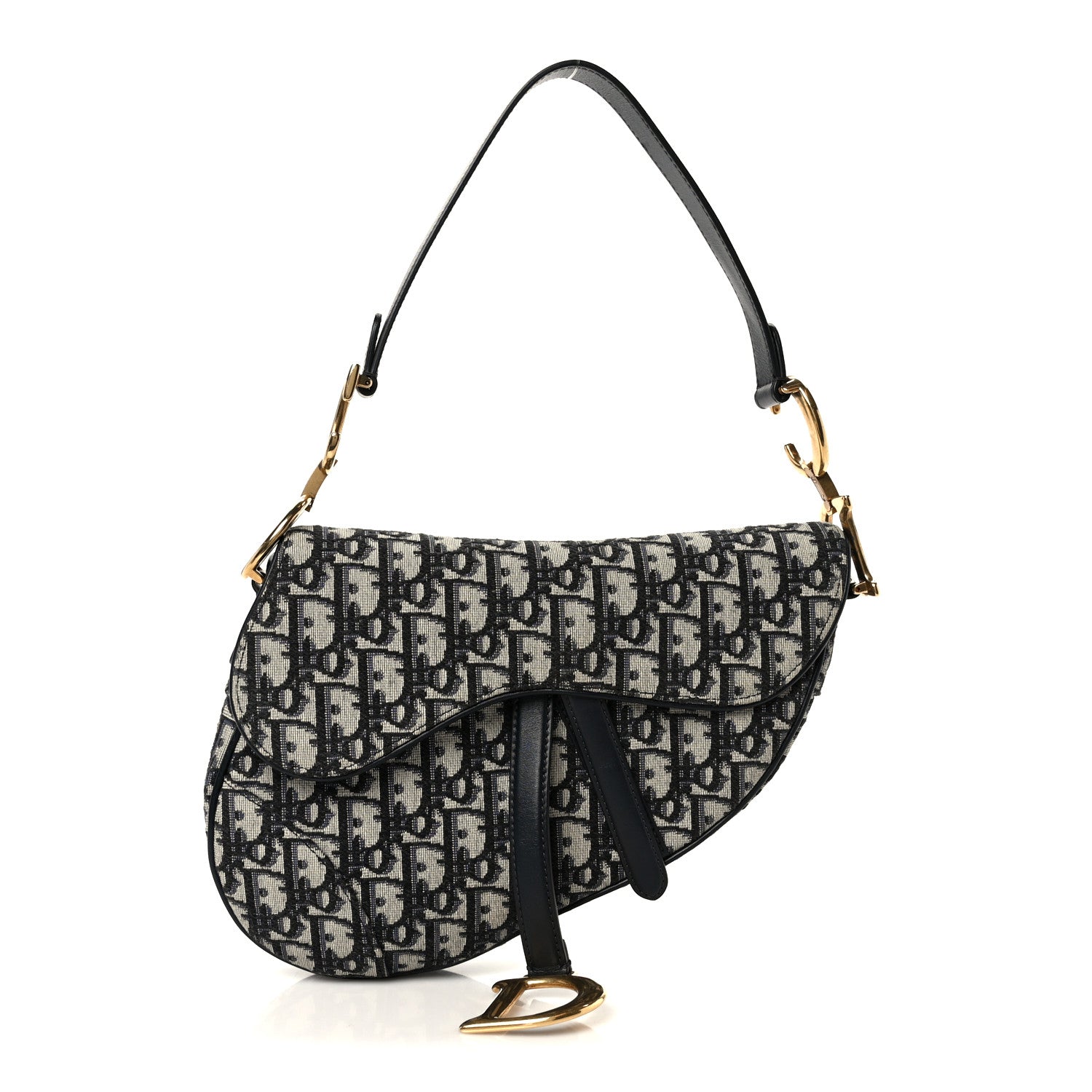 Christian Dior Oblique Saddle Bag Blue