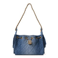 Chanel Washed Denim Quilted Mini Chanel 25 Handbag Blue