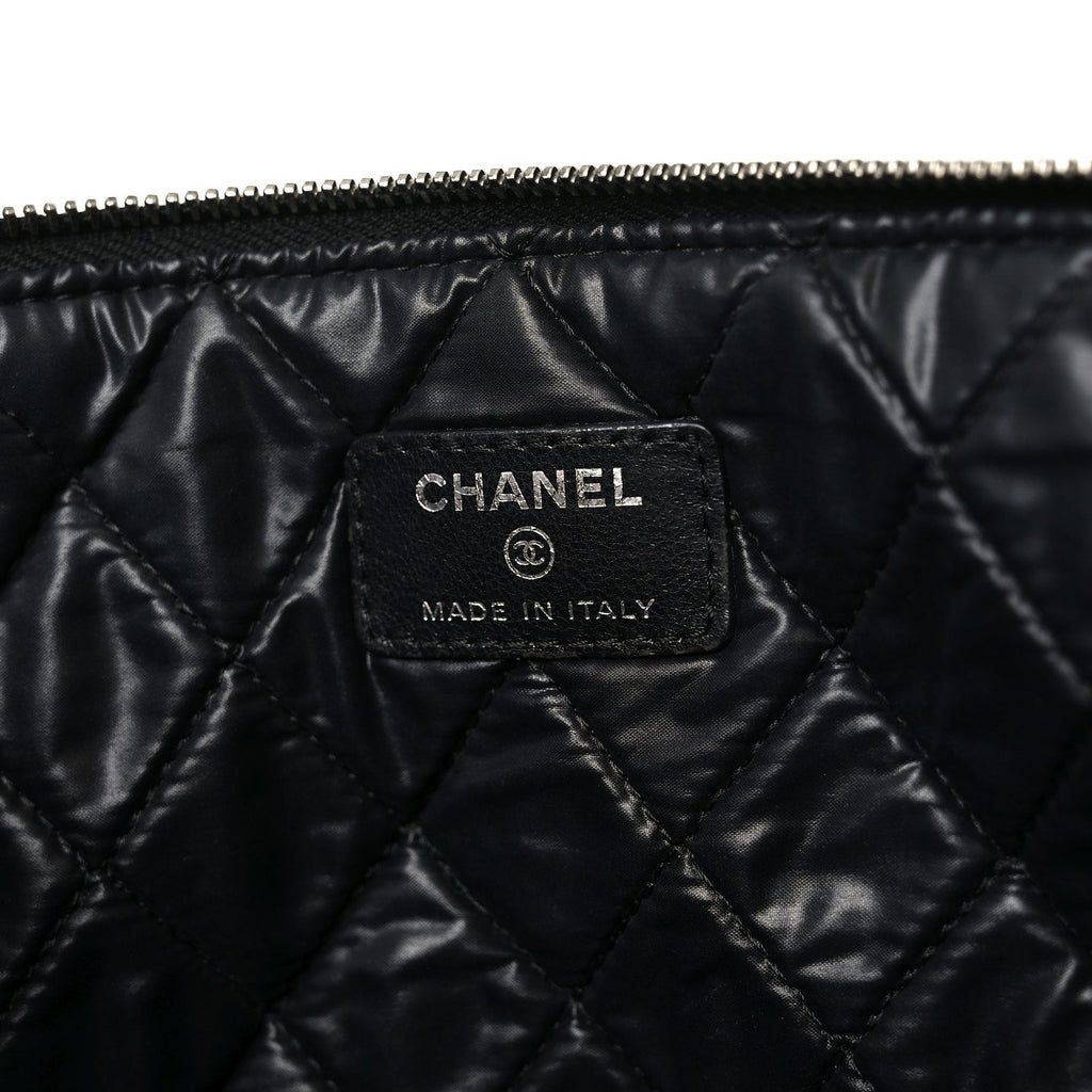 Lambskin Quilted Large Cosmetic Case Black