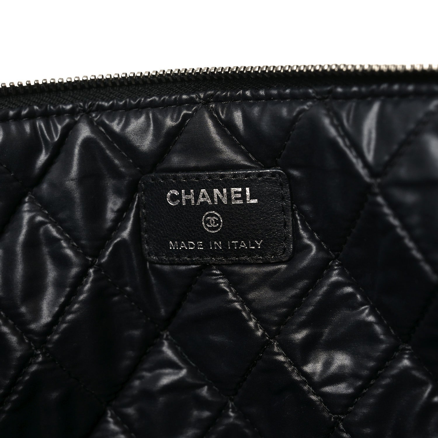 Lambskin Quilted Large Cosmetic Case Black