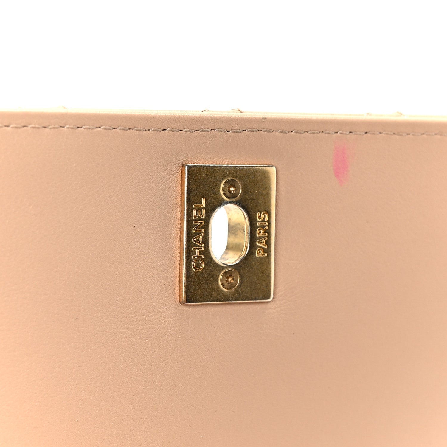 Chanel Calfskin Quilted Pearl Jewel Chain Flap Beige