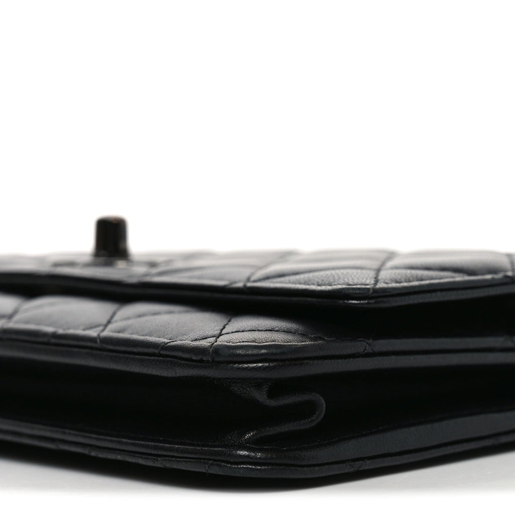 Chanel Lambskin Quilted Trendy CC Wallet On Chain WOC So Black