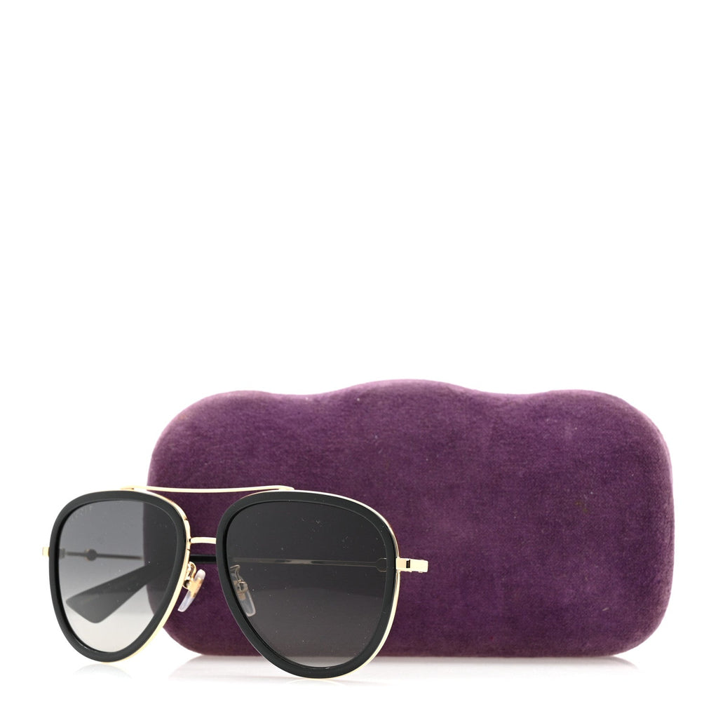 Gucci Metal Aviator Sunglasses GG0062S Black