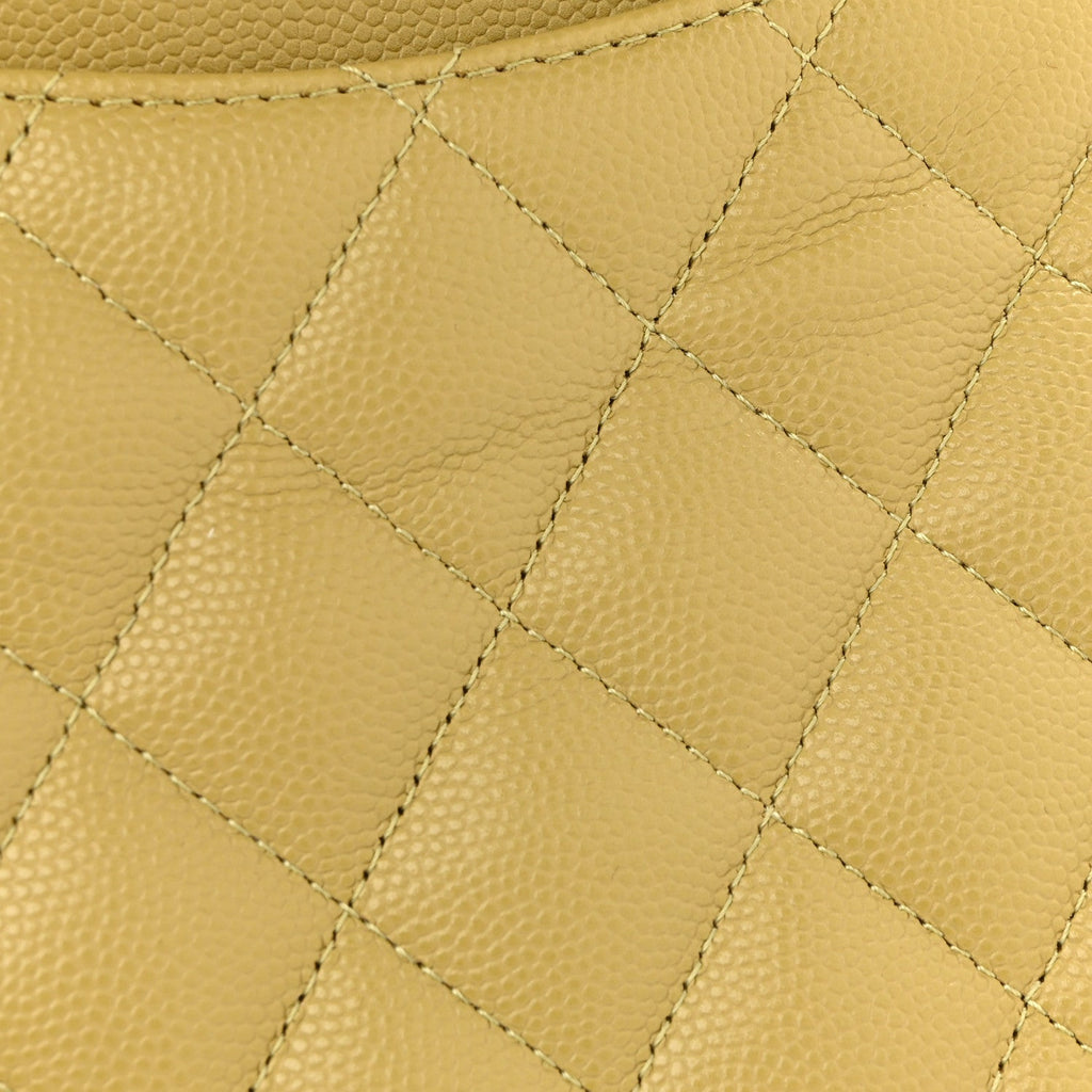 Chanel Caviar Quilted Medium Double Flap Light Green