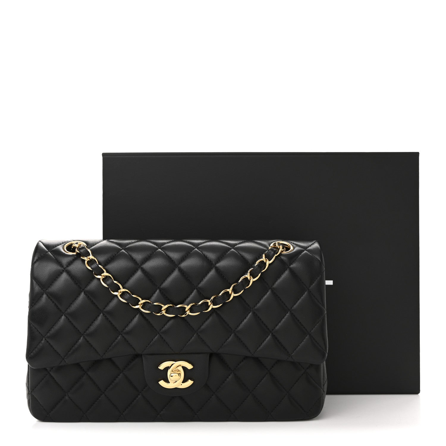 Chanel Lambskin Quilted Medium Double Flap Black
