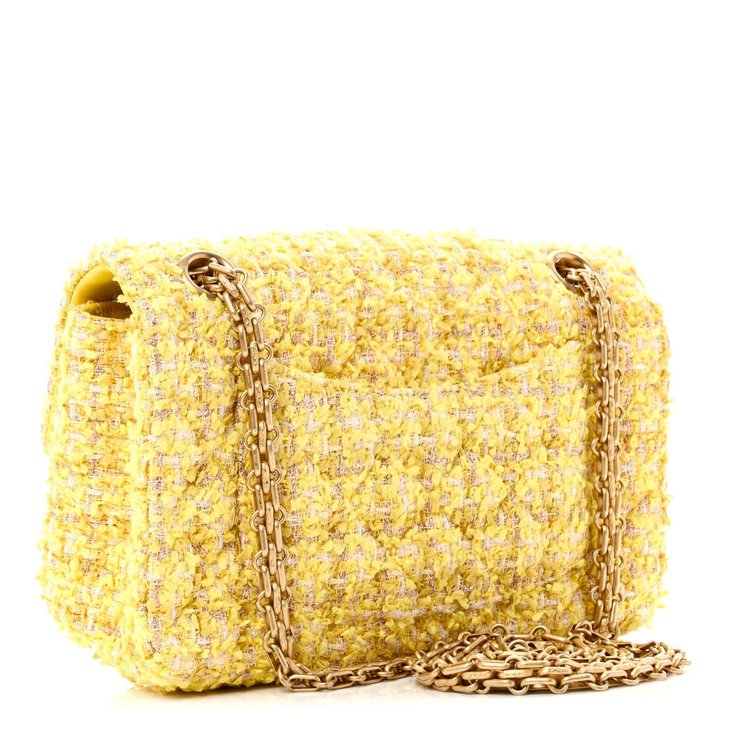 Chanel Tweed Quilted 2.55 Reissue Mini Flap Yellow