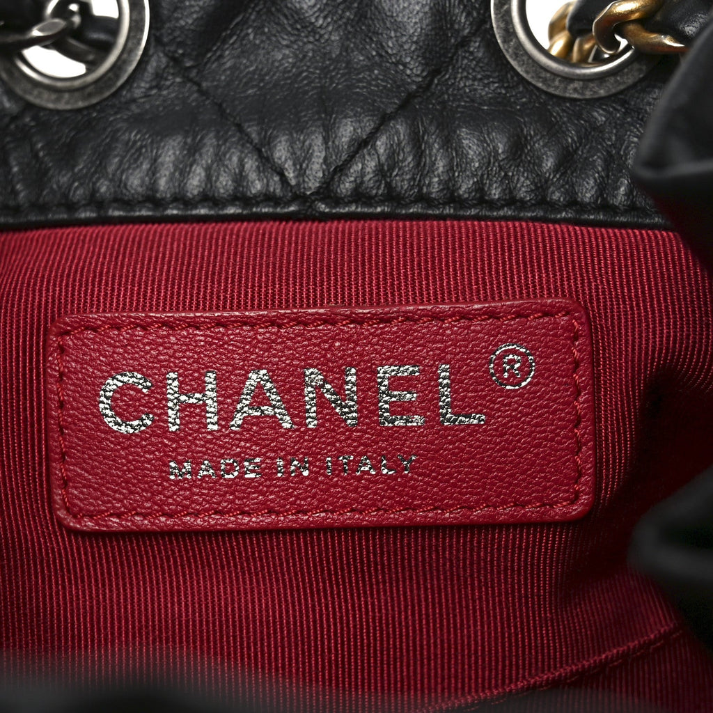 Chanel Aged Calfskin Quilted Small Gabrielle Backpack Black