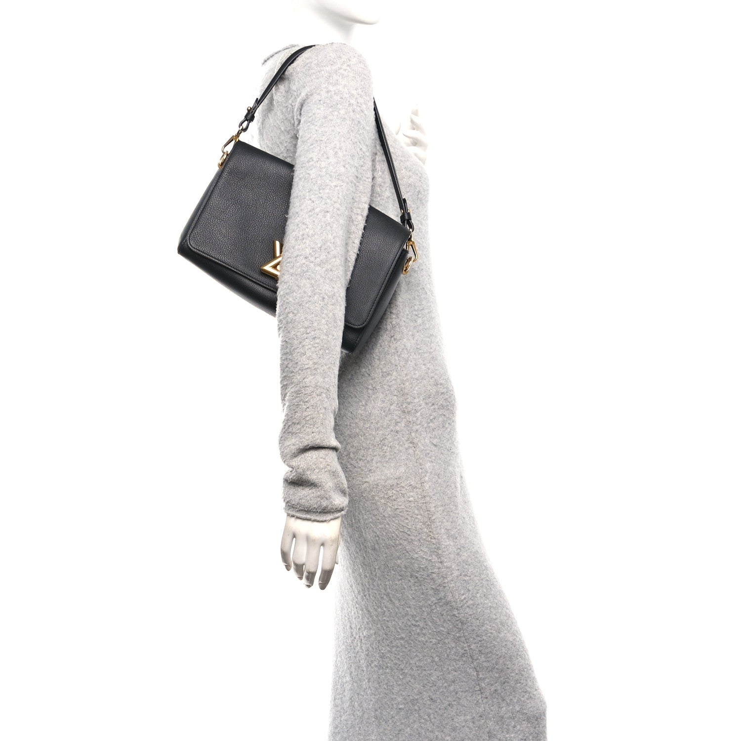Louis Vuitton Calfskin Soft Twist Shoulder Bag Black