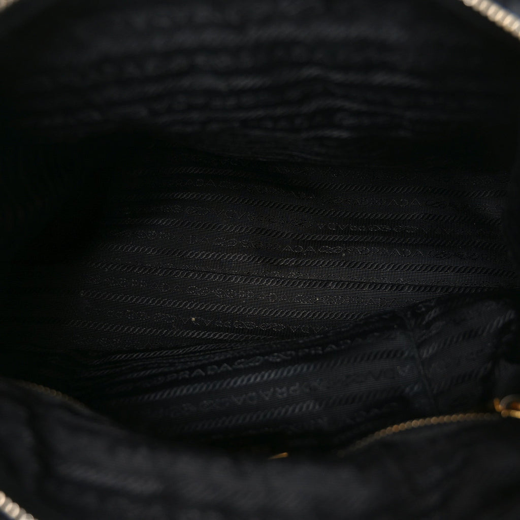Prada Tessuto Nylon Saffiano Shopping Tote Black