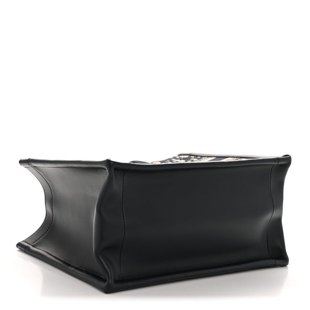 Christian Dior Oblique Calfskin Small Book Tote With Strap Blue Multicolor