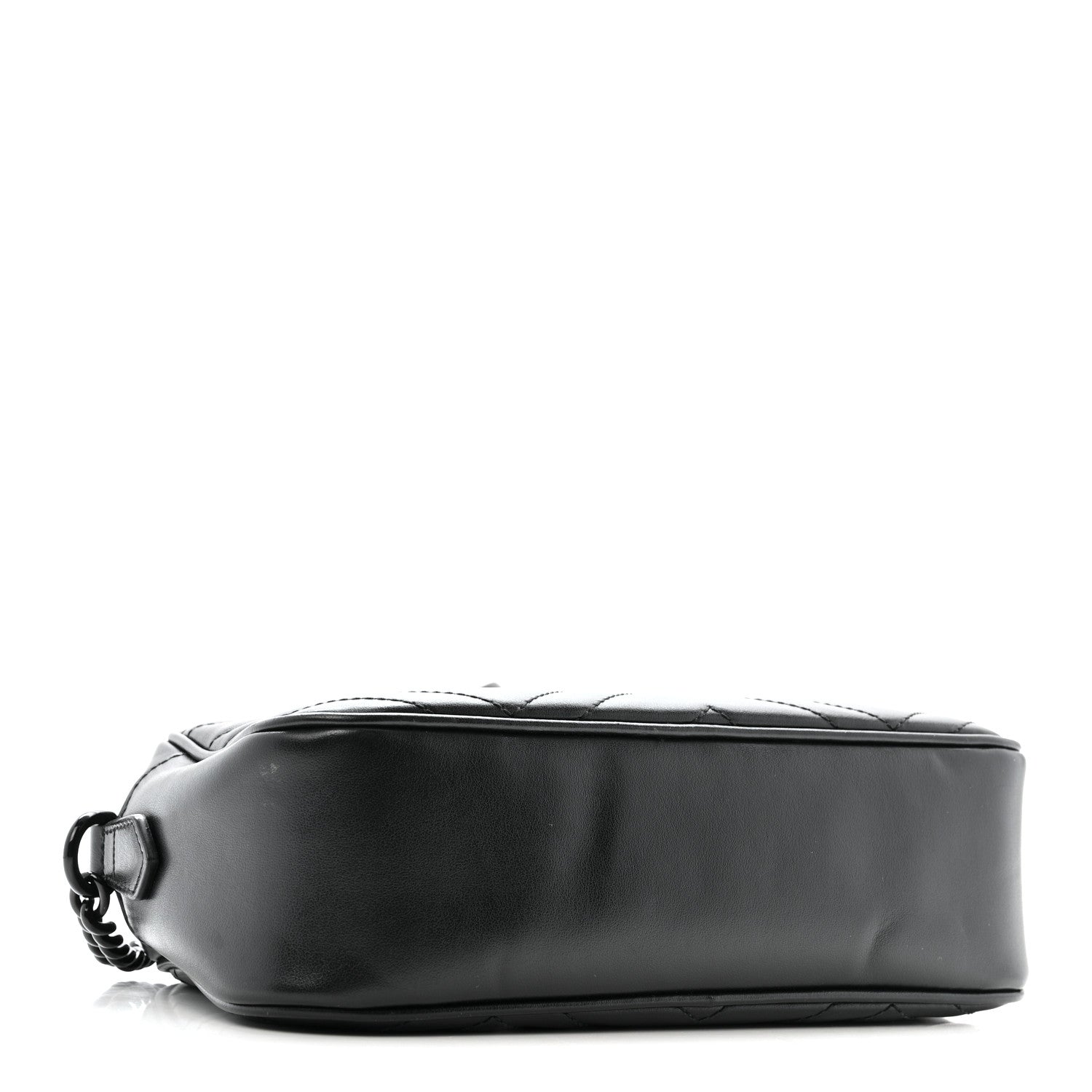 Gucci Calfskin Matelasse Monochrome Small GG Marmont Chain Shoulder Bag Black