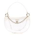 Chanel Mesh Shiny Lambskin Chain Hobo White