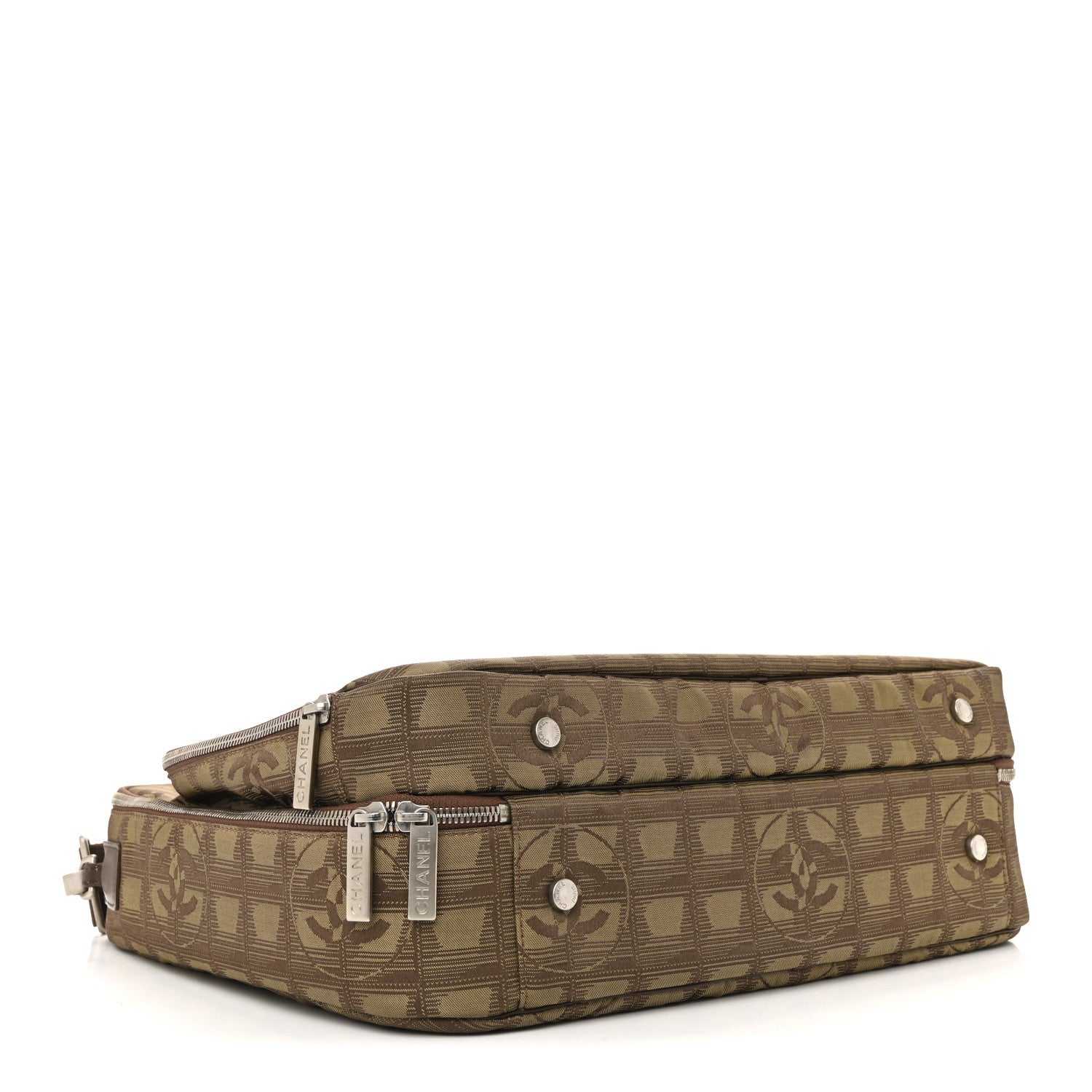 Chanel Nylon Travel Laptop Briefcase Khaki