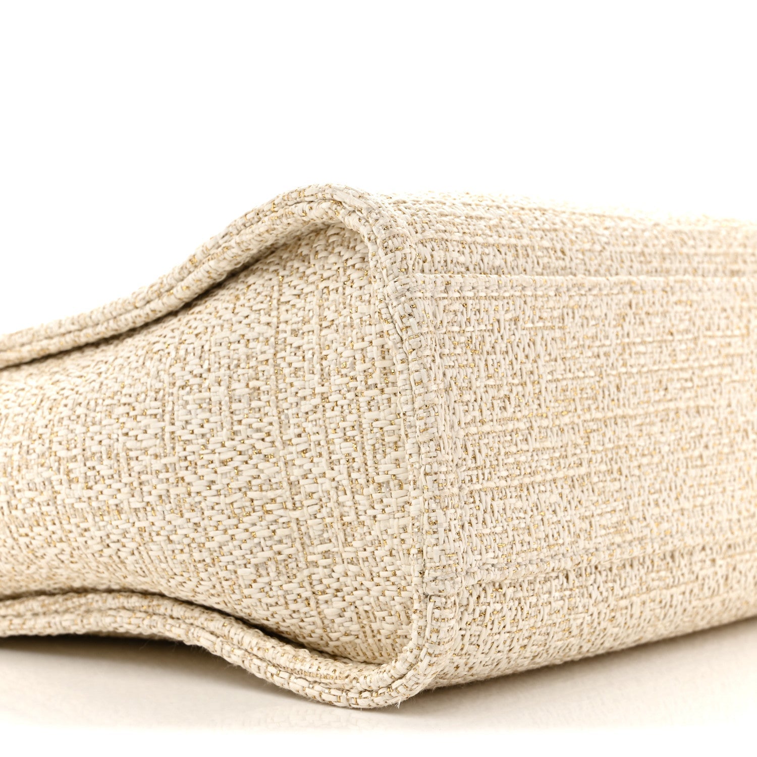 Chanel Lurex Boucle Mini Deauville Tote White