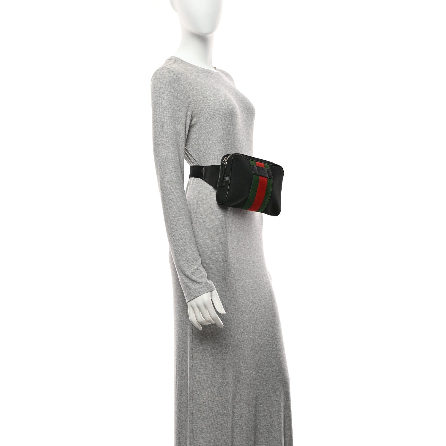 Gucci Canvas Web Slim Belt Bag Black