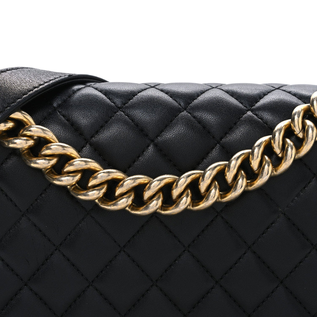 Chanel Lambskin Quilted Medium Boy Flap Black