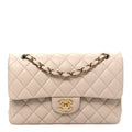 Chanel Caviar Quilted Small Double Flap Beige