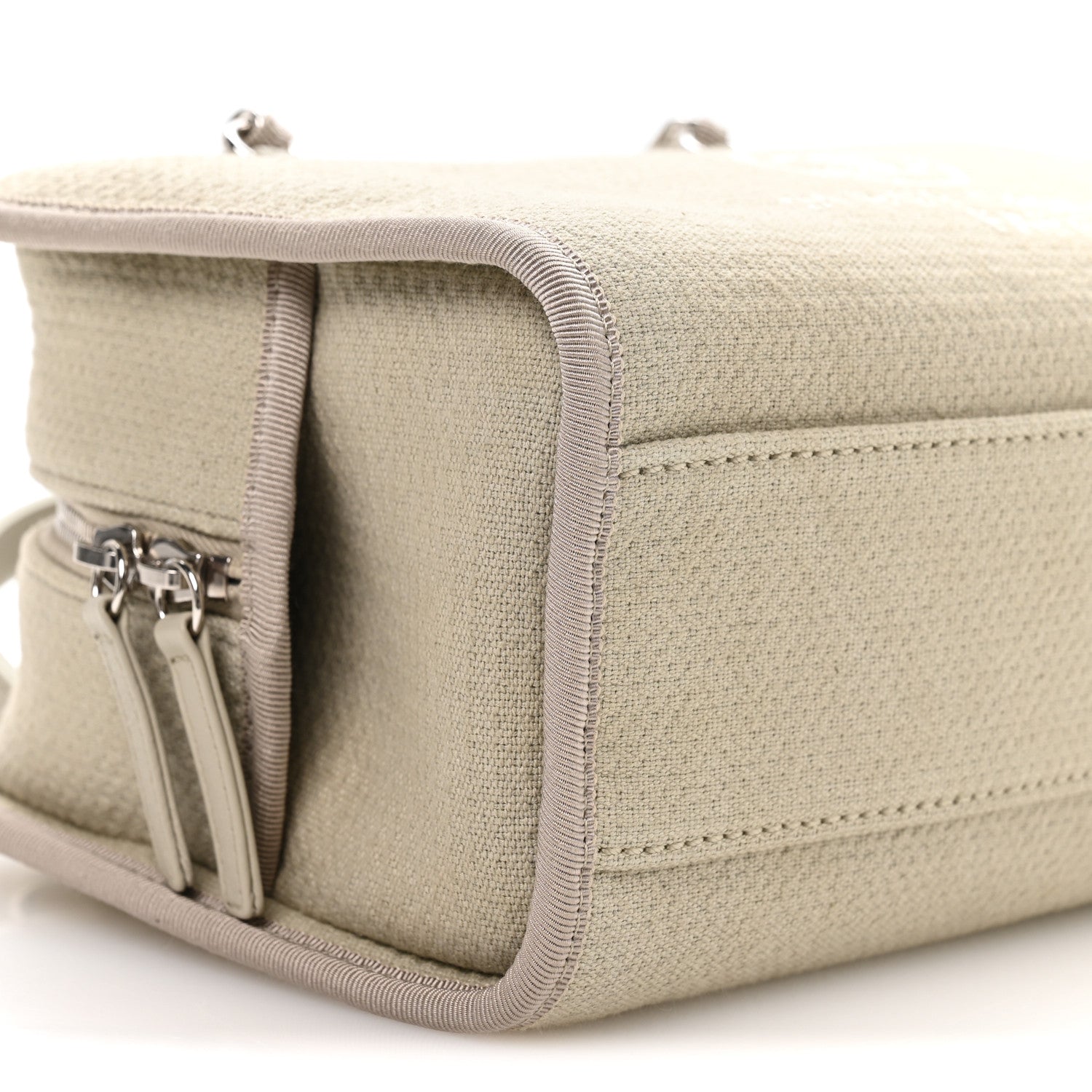 Chanel Canvas Deauville Small Bowling Bag Grey