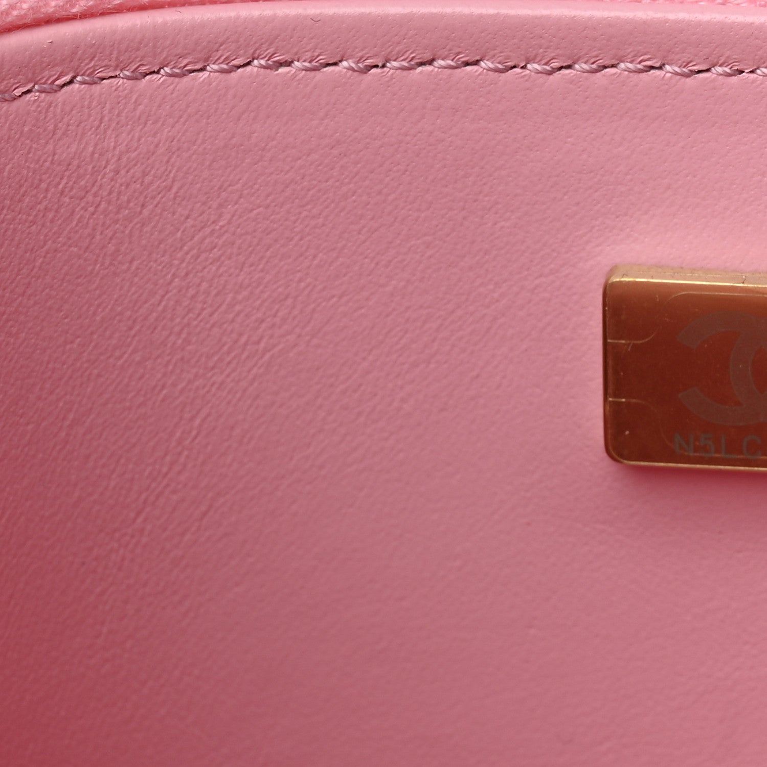 Chanel Caviar Quilted Tiny CC Vanity Case With Chain Pink