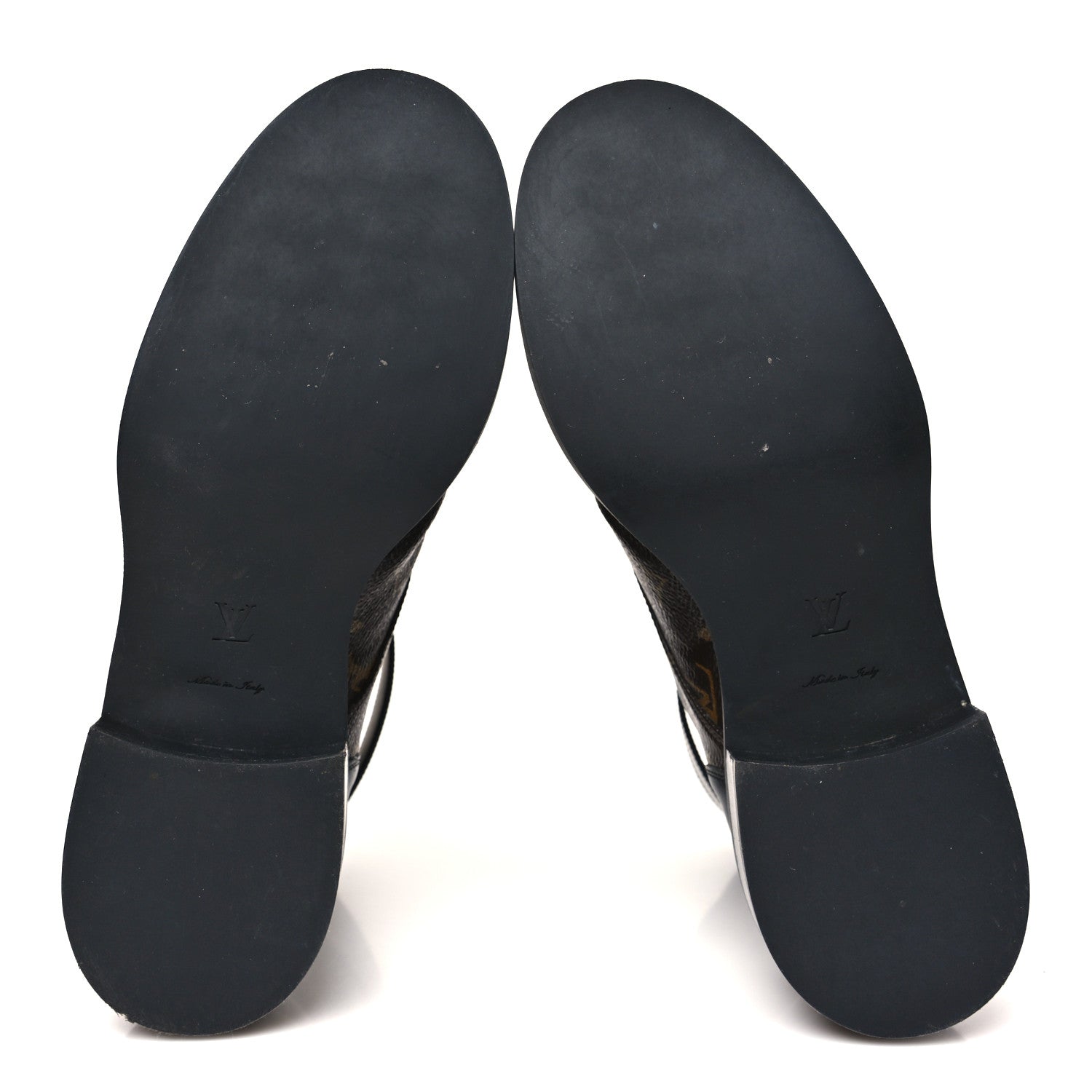 Louis Vuitton Calfskin Monogram Wonderland Flat Ranger Boots 40 Black