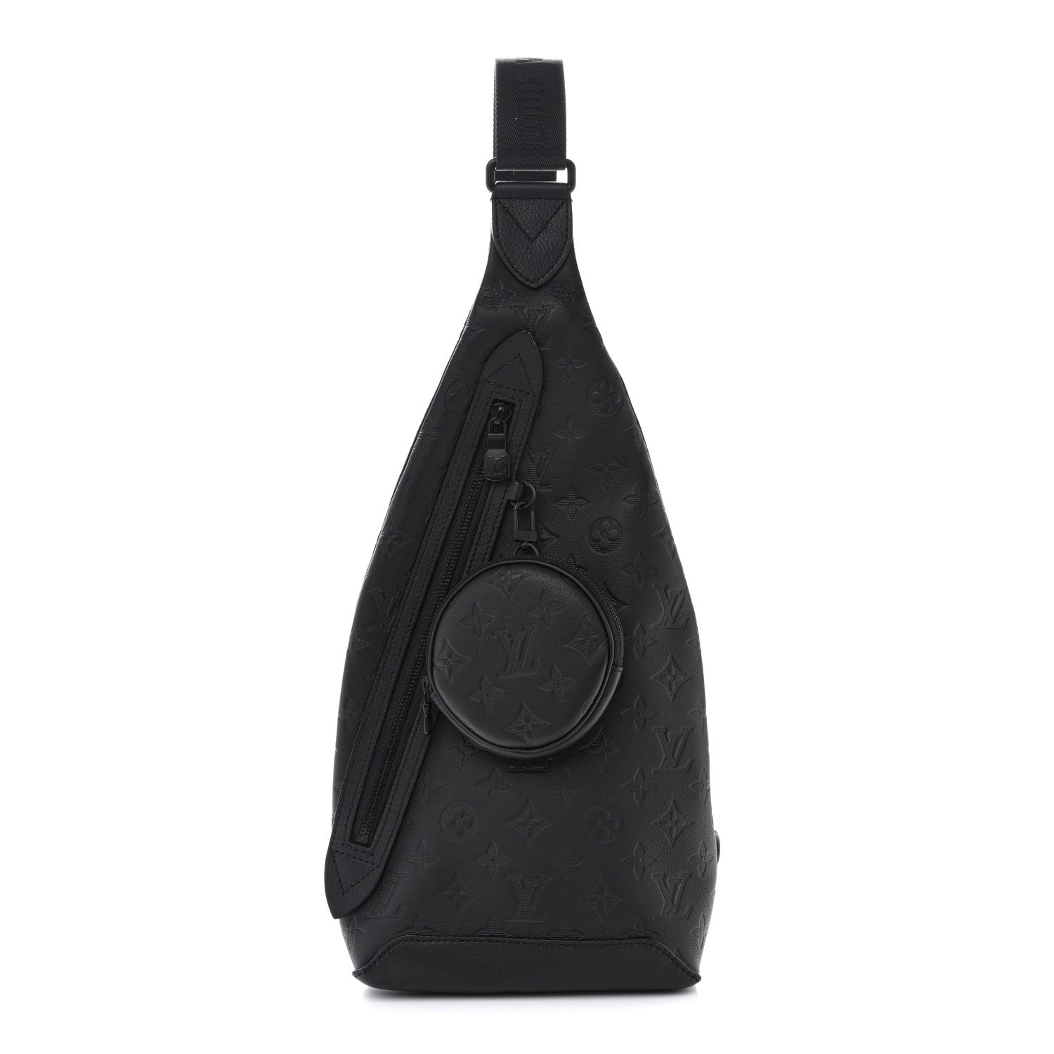 Louis Vuitton Calfskin Shadow Monogram Duo Slingbag Black