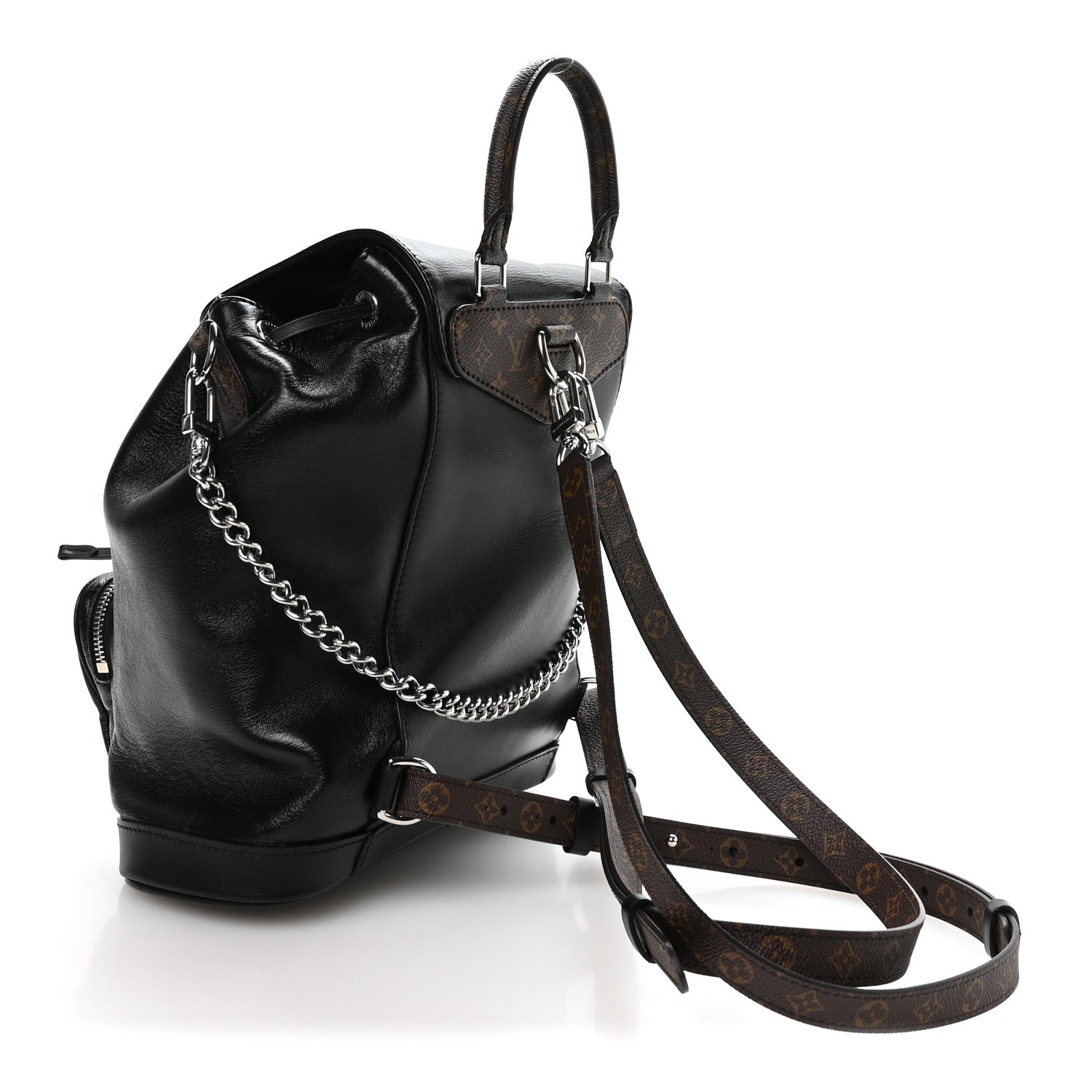 Louis Vuitton Lambskin Monogram Montsouris Vibe PM Black