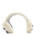 Chanel Shearling CC Ear Muffs Black White