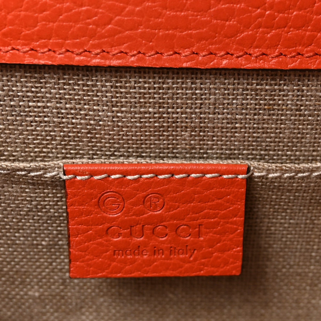 Gucci Dollar Calfskin Small Interlocking G Shoulder Bag Sun Orange
