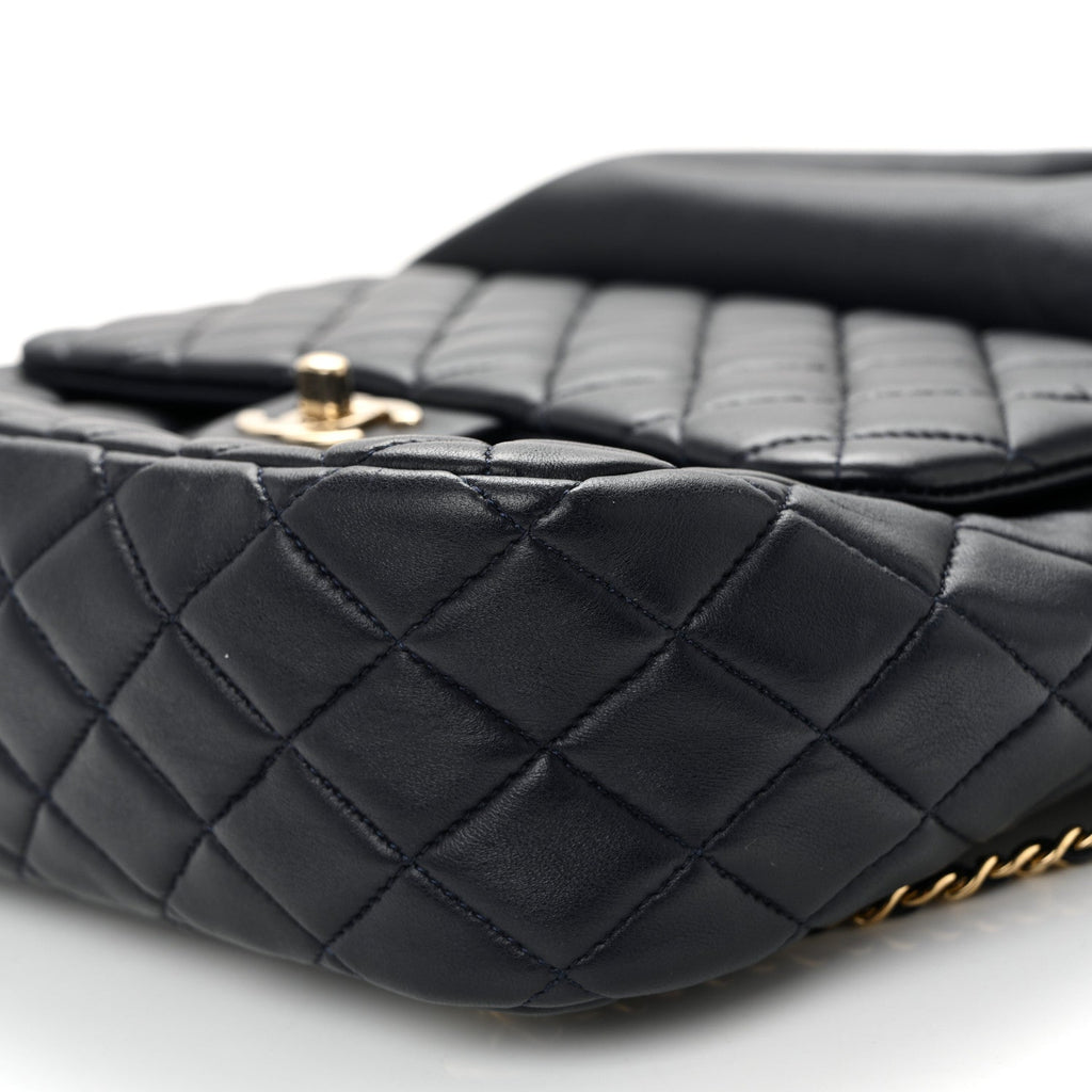 Chanel Lambskin Quilted Large In Seoul Backpack Navy