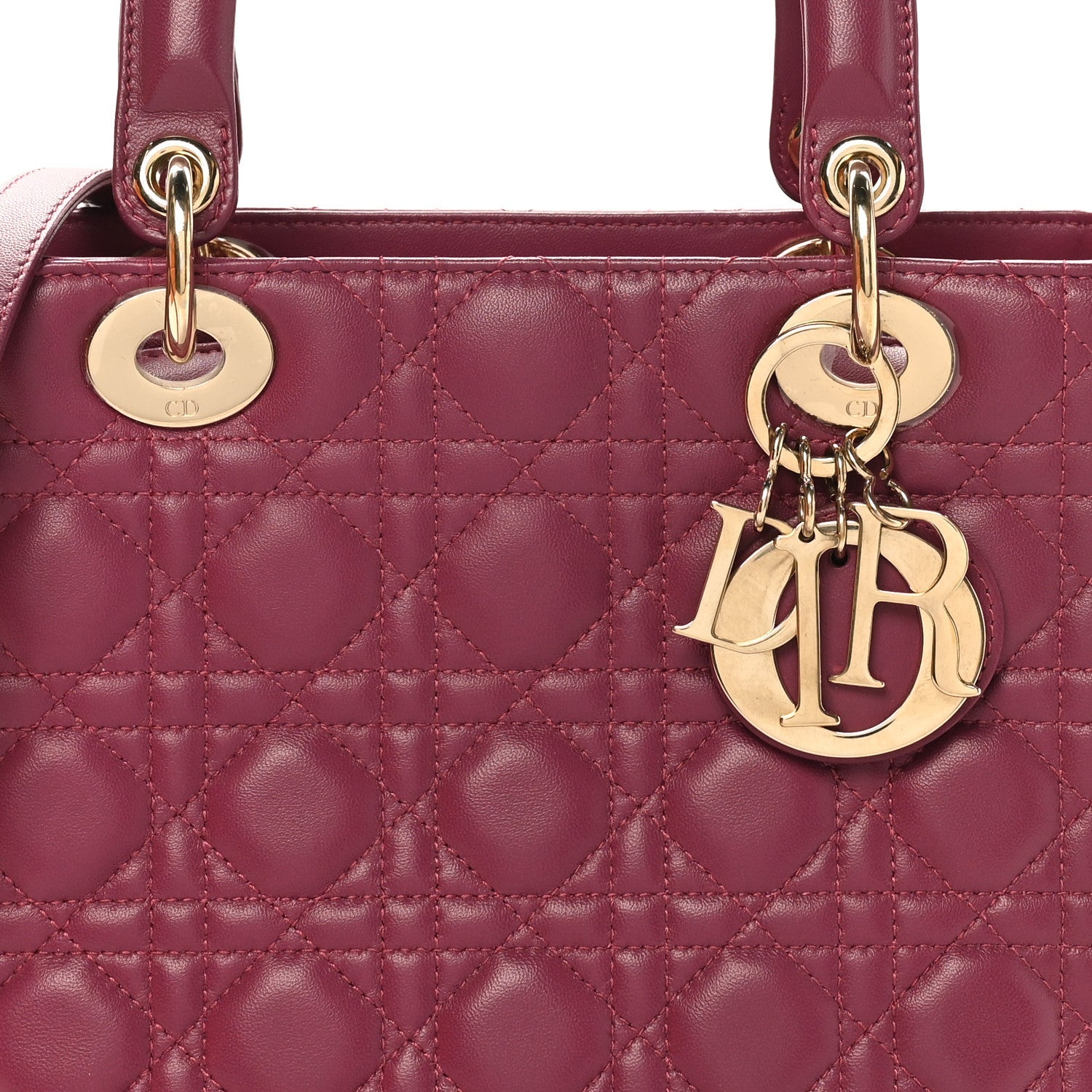 Christian Dior Lambskin Cannage Medium Lady Dior Purple