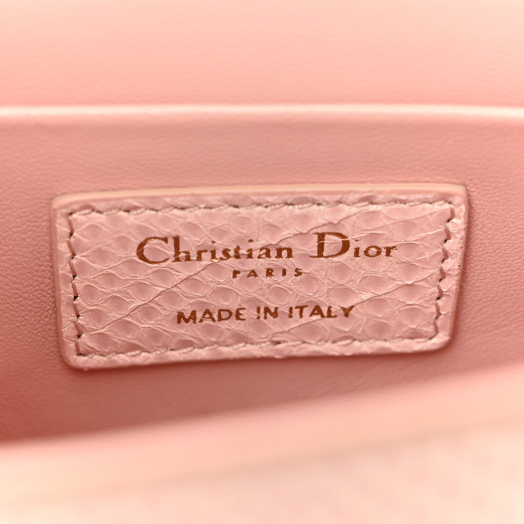 Christian Dior Snakeskin 30 Montaigne Box Bag Rose Clair