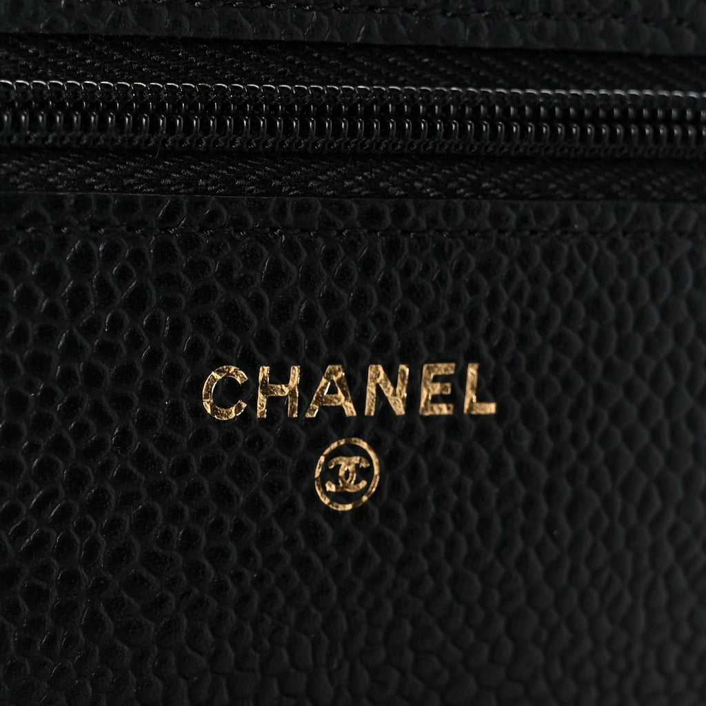 Chanel Caviar Quilted Wallet on Chain WOC Black