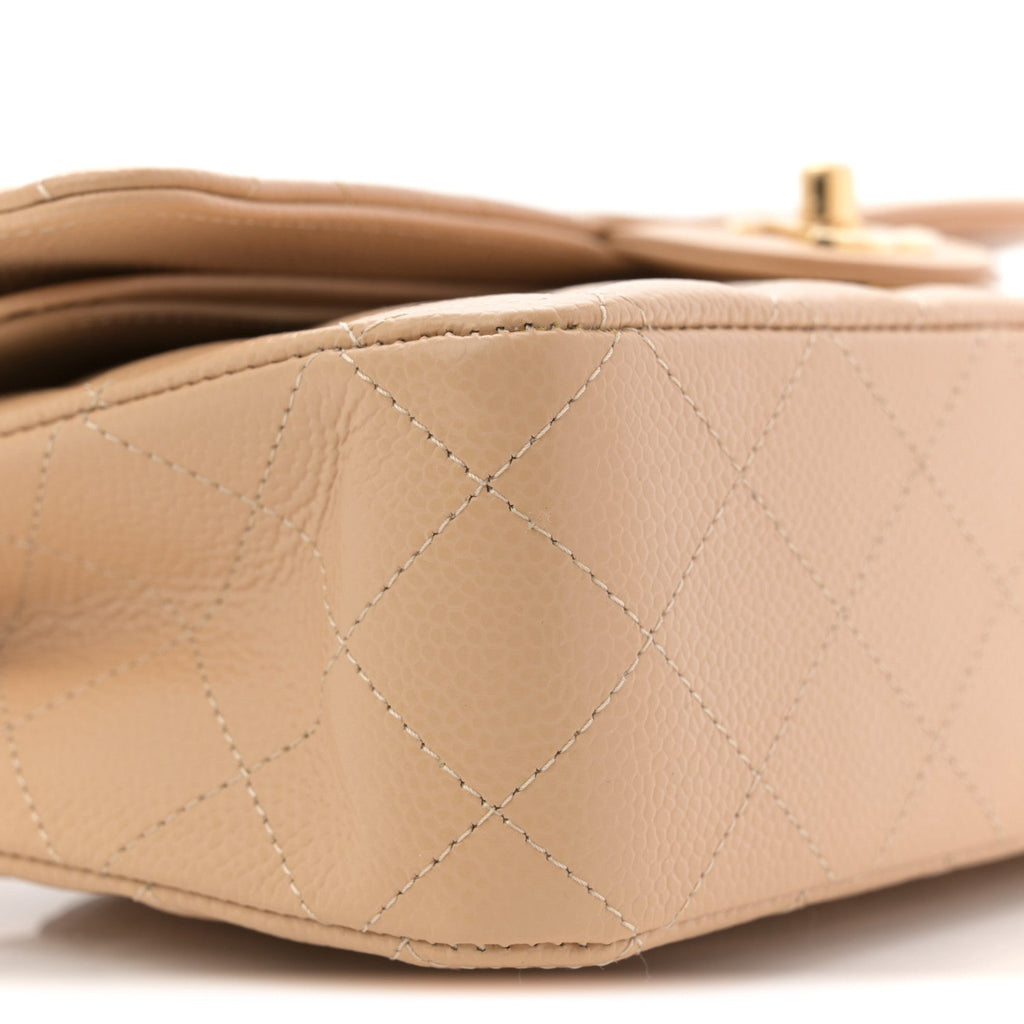 Chanel Caviar Quilted Medium Double Flap Beige