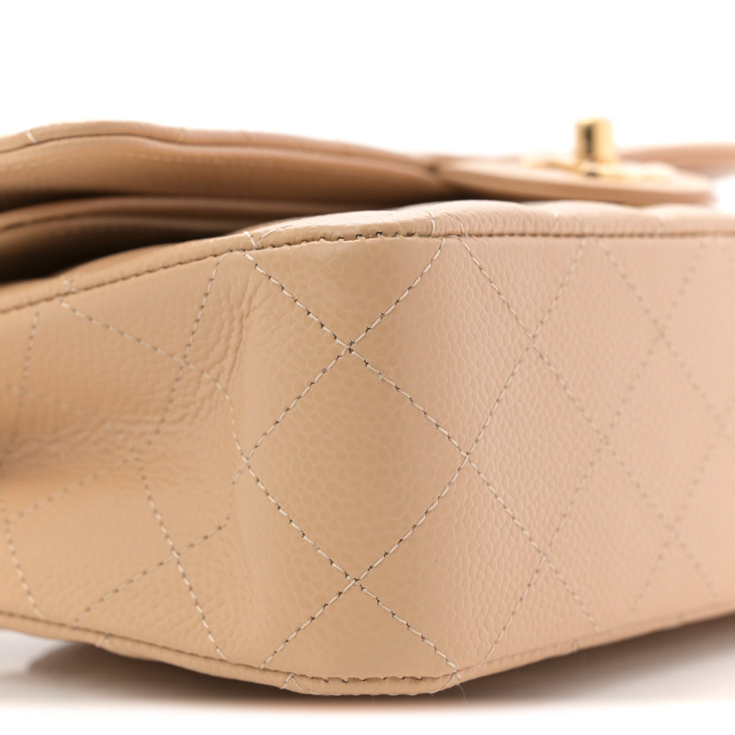 Chanel Caviar Quilted Medium Double Flap Beige