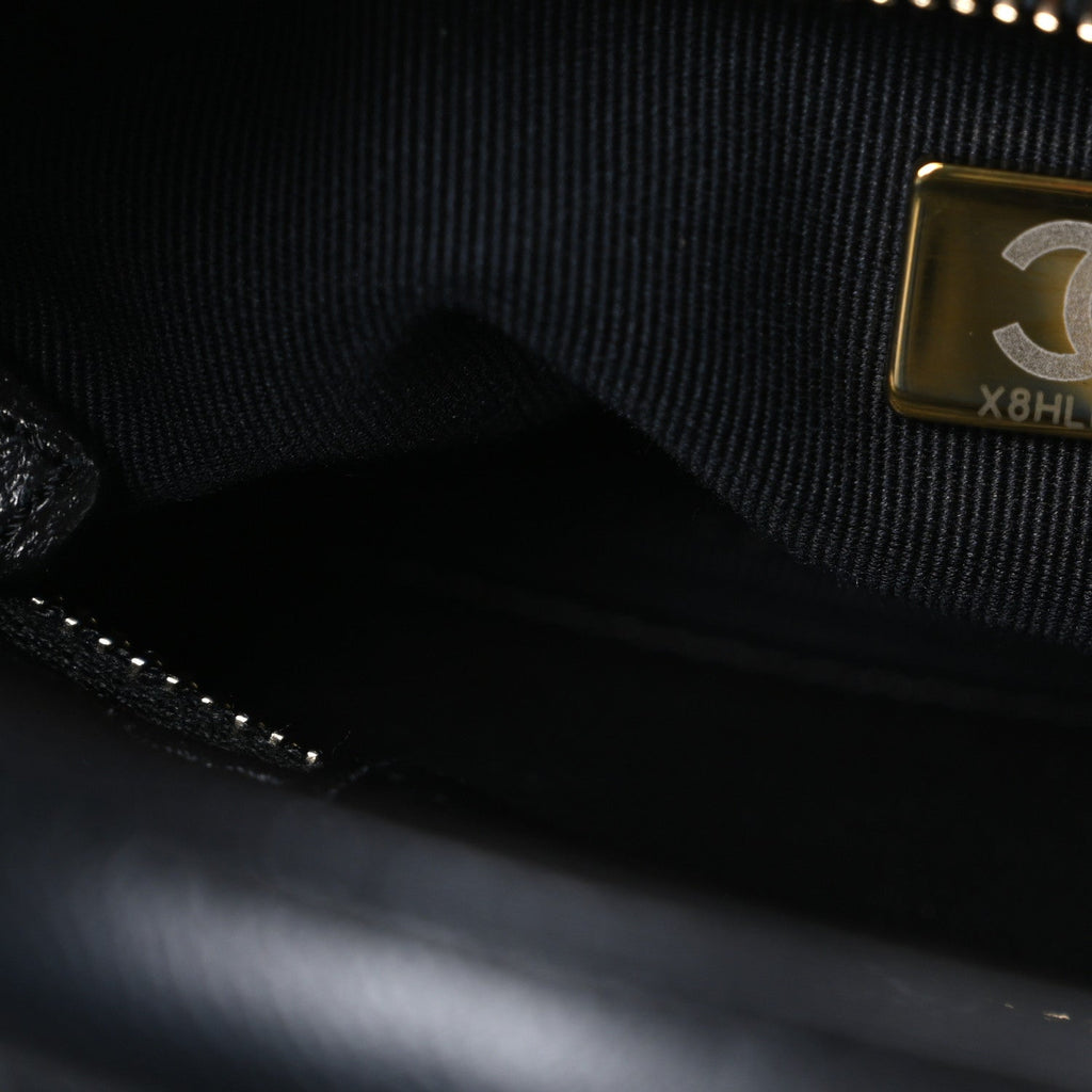 Chanel Lambskin Quilted Mini Bow Bag Black
