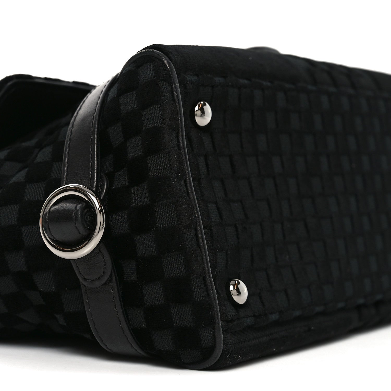 Chanel Velvet Checkered Flap Bag Black