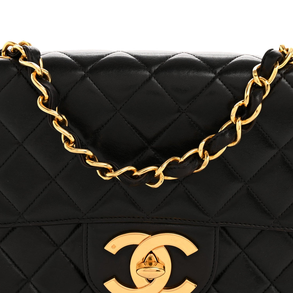 Chanel Lambskin Quilted XL Jumbo Single Flap Black