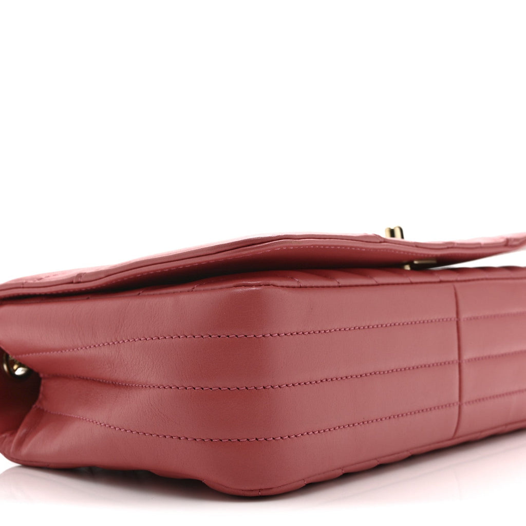 Chanel Calfskin Chevron Quilted Small Statement Flap Pink
