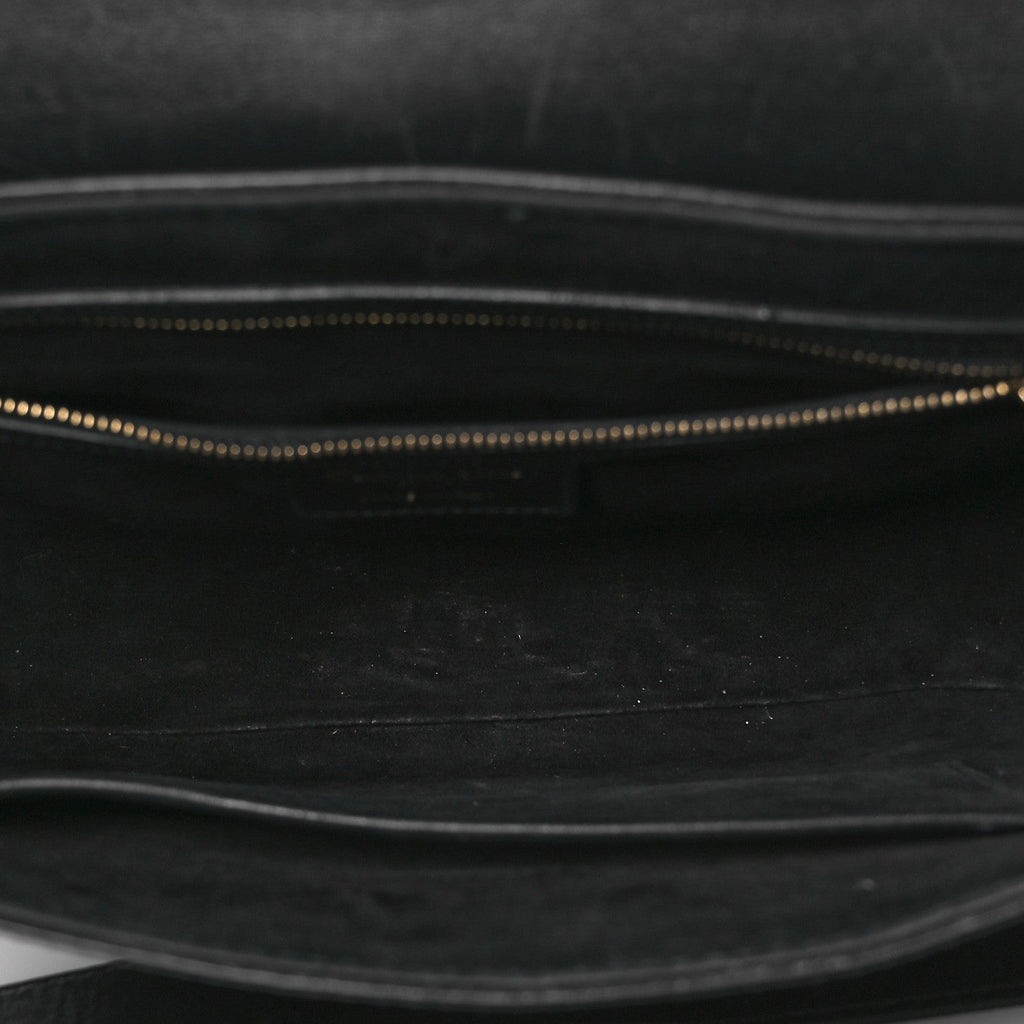 Christian Dior Calfskin D Fence Saddle Bag Black