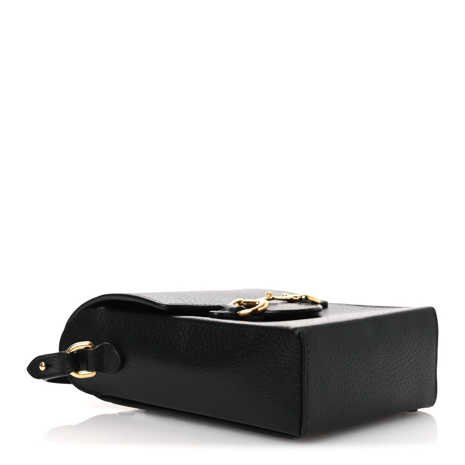 Gucci Dollar Calfskin Vertical Horsebit 1955 Crossbody Bag Black