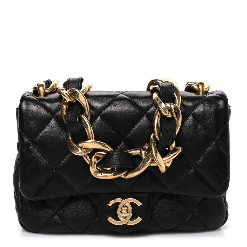Chanel Lambskin Quilted Small Funky Town Flap Black