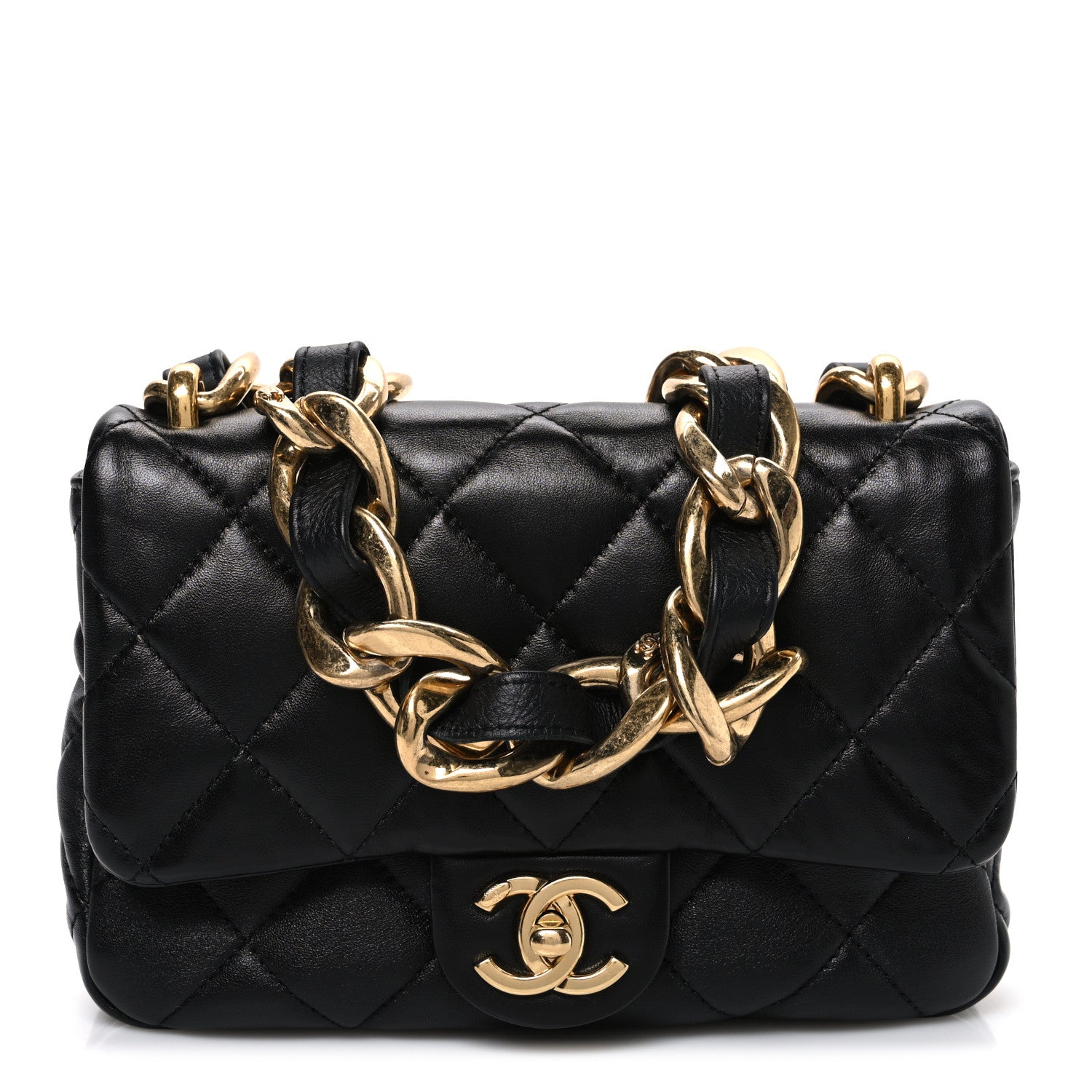 Chanel Lambskin Quilted Small Funky Town Flap Black