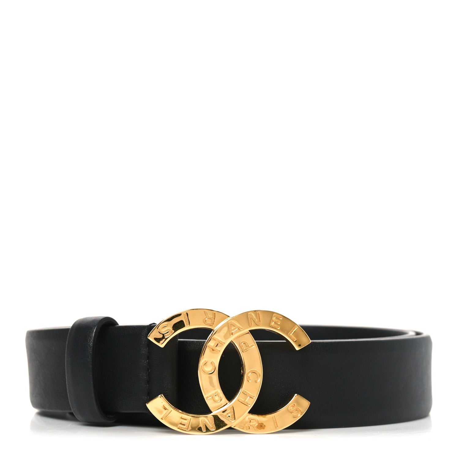 Calfskin Paris Button CC Belt 75 30 Black