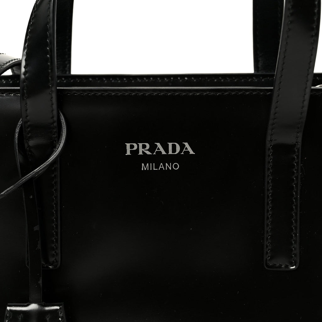 Prada Spazzolato Mini Re-Edition 1995 Double Handle Handbag Black