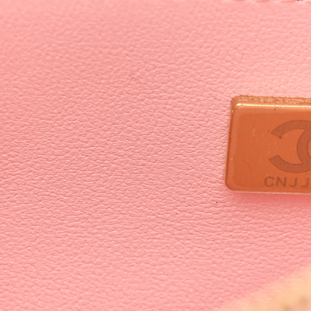 Chanel Lambskin Quilted Large CC In Love Heart Bag Light Pink