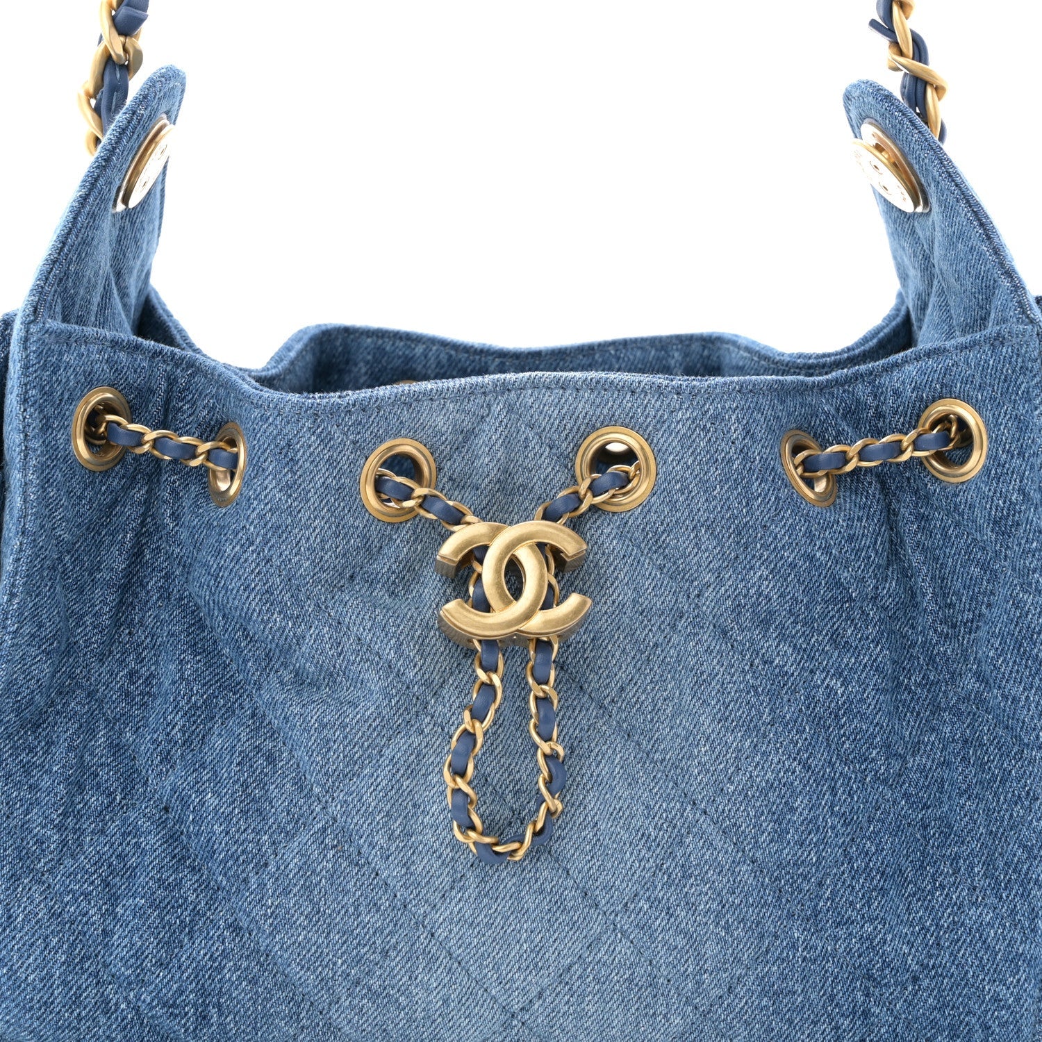 Chanel Washed Denim Quilted Mini Chanel 25 Handbag Blue